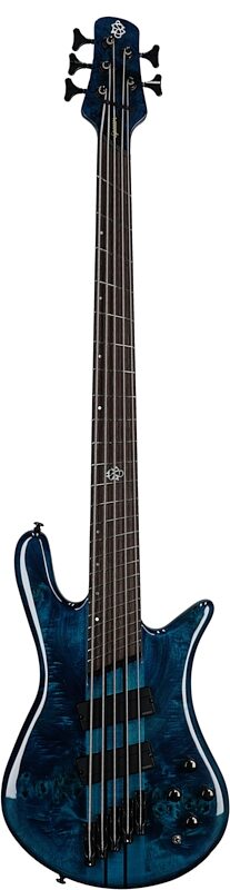Spector NS Dimension Multi-Scale 5-String Bass Guitar (with Bag), Black and Blue Gloss, Full Straight Front
