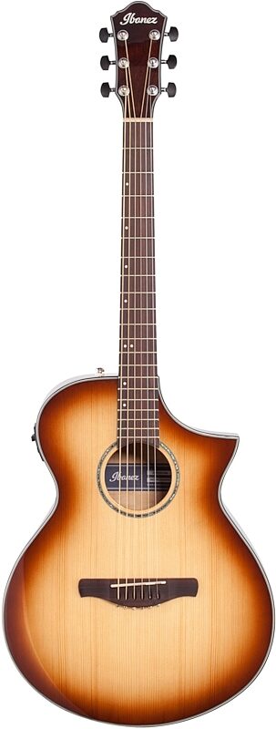 Ibanez AEWC300 Acoustic-Electric Guitar, Natural Brown Burst, Full Straight Front