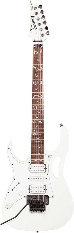 Ibanez JEMJRL Steve Vai JEM Junior Electric Guitar, Left-Handed, White, Full Straight Front