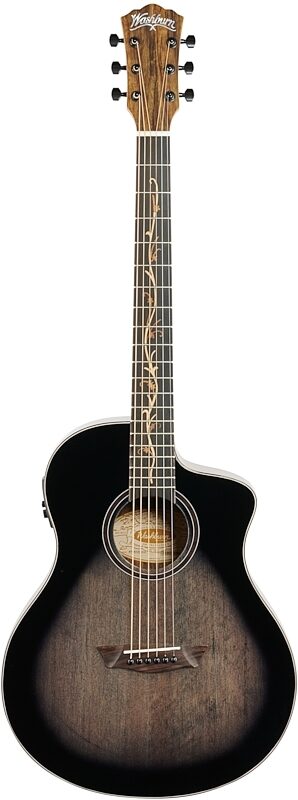 Washburn Bella Tono Vite S9V Acoustic-Electric Guitar, Charcoal Burst, Full Straight Front