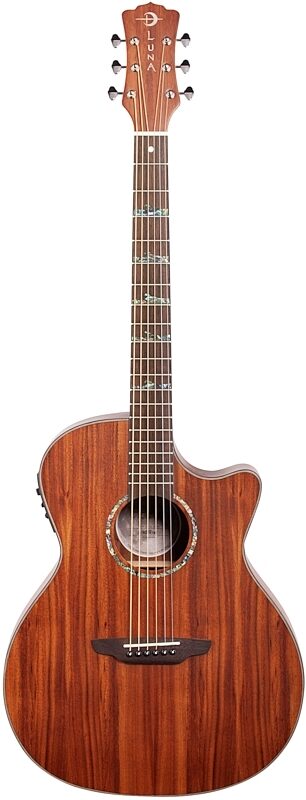 Luna High Tide Koa GC Acoustic-Electric Guitar, New, Full Straight Front