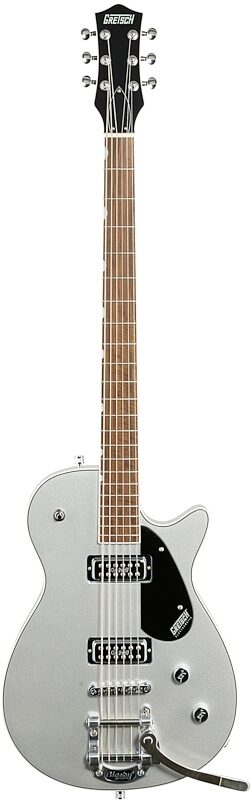 Gretsch G5260T Electromatic Jet Baritone Bigsby Electric Guitar, Silver, Full Straight Front