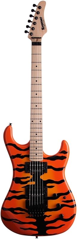 Kramer Pacer Vintage Electric Guitar with Floyd Rose, Tiger Finish, Custom Graphics, Full Straight Front