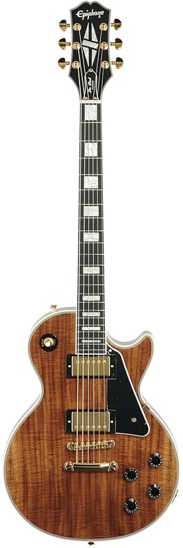 Epiphone Les Paul Custom Koa Electric Guitar, Natural, Full Straight Front