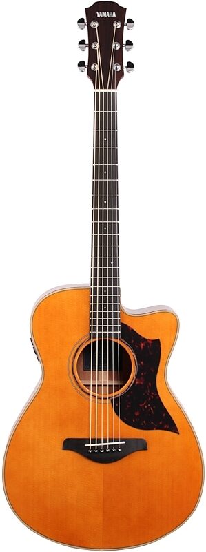Yamaha AC3M ARE Acoustic-Electric Guitar (with Gig Bag), Vintage Natural, Full Straight Front