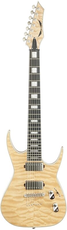 Dean Exile Select 7 Quilt Top Electric Guitar, 7-String, Satin Natural, Full Straight Front