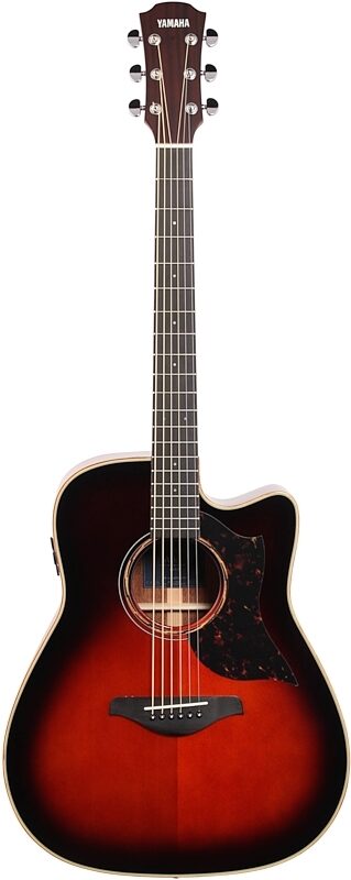 Yamaha A3M Acoustic-Electric Guitar, with Gig Bag, Tobacco Brown Sunburst, Full Straight Front