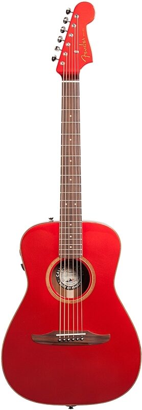 Fender Malibu Classic Hot Rod Acoustic-Electric Guitar (with Gig Bag), Red Metallic, Full Straight Front