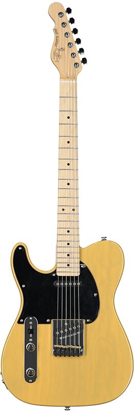 G&L Fullerton Deluxe ASAT Classic Electric Guitar, Left-Handed (with Gig Bag), Butterscotch, Full Straight Front