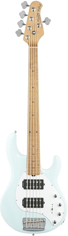 Sterling by Music Man StingRay Ray35HH Electric Bass (with Gig Bag), Daphne Blue, Full Straight Front