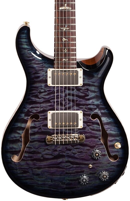 PRS Paul Reed Smith Private Stock Hollowbody II Piezo Electric Guitar (with Case), Northern Lights Smoked Burst, Serial Number 260890, Body Straight Front