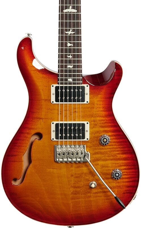PRS Paul Reed Smith CE 24 Semi-Hollowbody Electric Guitar (with Gig Bag), Dark Cherry Sunburst, Serial Number 0300454, Body Straight Front
