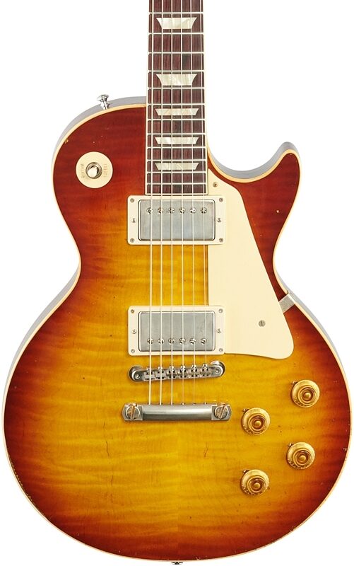 Gibson Custom 1959 Les Paul Standard Murphy Lab Light Aged Electric Guitar (with Case), Cherry Tobacco Burst, Serial Number 91442, Body Straight Front