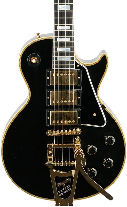 Gibson Custom 1957 Les Paul Custom Bigsby Murphy Lab Lightly Aged Electric Guitar (with Case), Ebony, Serial Number 71616, Body Straight Front