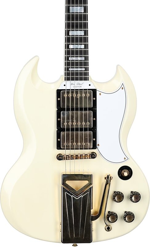 Gibson Custom 60th Anniversary 1961 Les Paul SG Custom VOS Electric Guitar (with Case), Classic White, Serial Number 107441, Body Straight Front