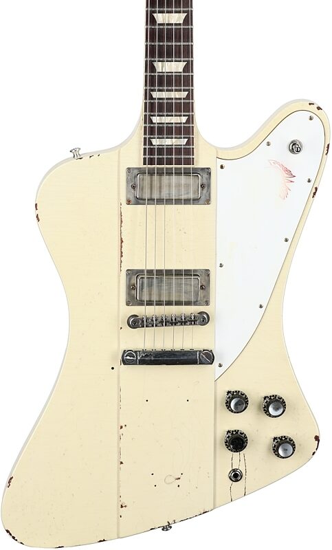 Gibson Custom Johnny Winter 1964 Firebird V Electric Guitar (with Case), Polaris White, Serial Number JWFB014, Body Straight Front