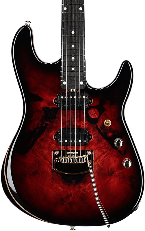 Ernie Ball Music Man Jason Richardson Cutlass 6 Electric Guitar (with Case), Rorschach Trans Red, Serial Number S07278, Body Straight Front