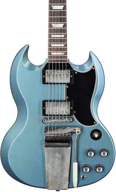 Gibson Custom 1964 SG Maestro Murphy Lab Ultra Light Age (with Case), Pelham Blue, Serial Number 008332, Body Straight Front