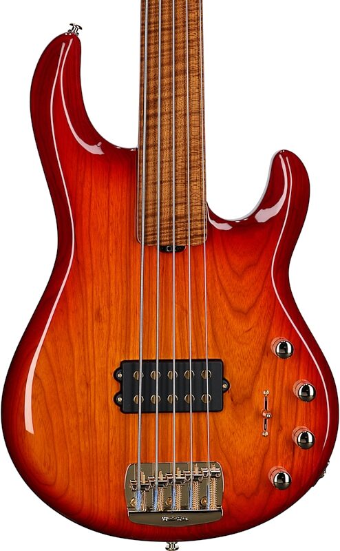 Ernie Ball Music Man BFR Fuego StingRay 5 Special Fretless Electric Bass Gutiar (with Case), Fuego, Serial Number F94161, Body Straight Front