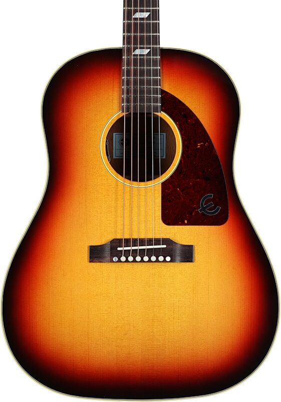Epiphone USA Texan Acoustic-Electric Guitar (with Case), Vintage Sunburst, Serial Number 20982015, Body Straight Front
