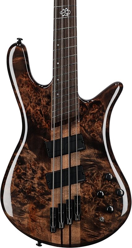Spector NS Dimension Multi-Scale 4-String Bass Guitar (with Bag), Super Faded Black, Serial Number 21W211148, Body Straight Front