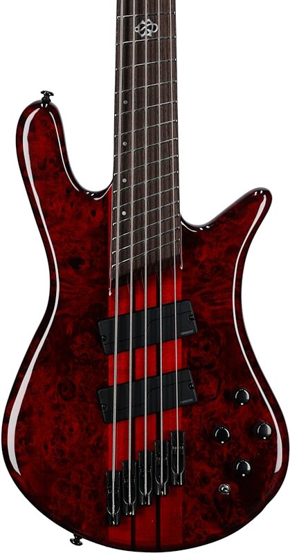 Spector NS Dimension Multi-Scale 5-String Bass Guitar (with Bag), Inferno Red Gloss, Serial Number 21W220598, Body Straight Front
