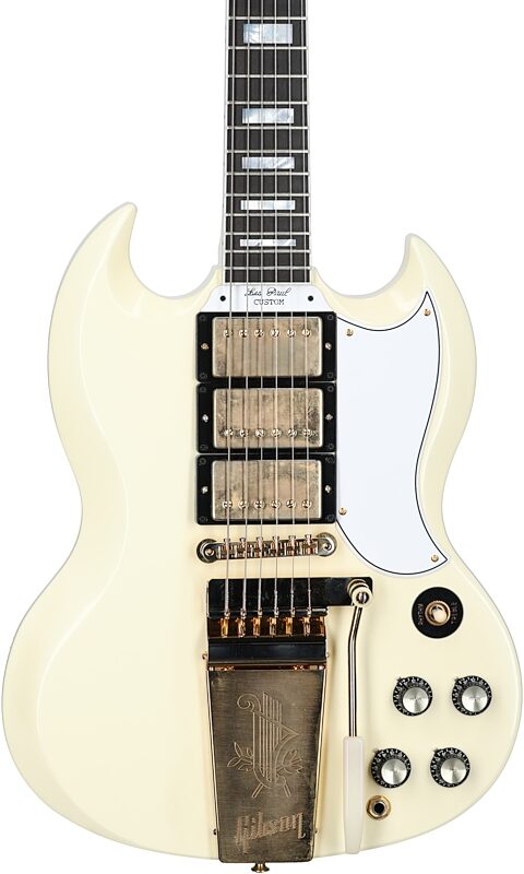 Gibson Custom 1963 Les Paul SG Custom Maestro Electric Guitar (with Case), Classic White, Serial Number 203433, Body Straight Front