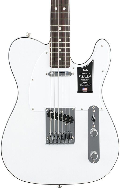 Fender American Ultra Telecaster Electric Guitar, Rosewood Fingerboard (with Case), Arctic Pearl, Body Straight Front