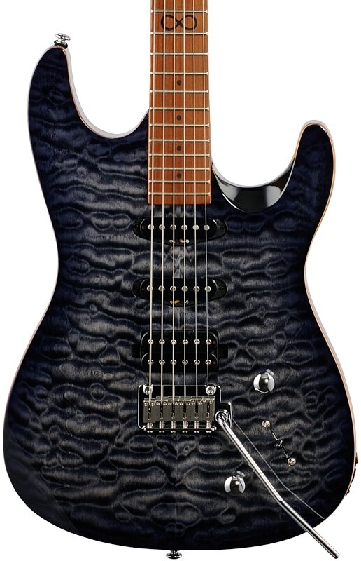 Chapman ML1 Hybrid Electric Guitar, Sarsen Stone Black, Body Straight Front