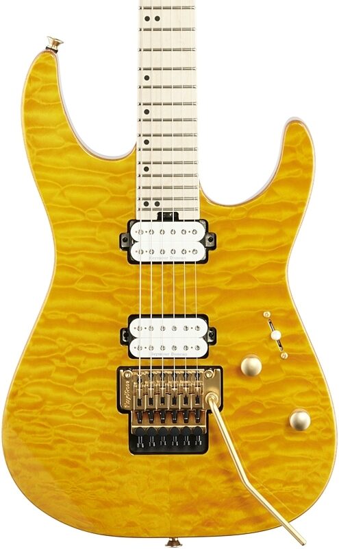 Charvel Pro-Mod DK24 HH FR M Electric Guitar, Quilt-Top Dark Amber, USED, Blemished, Body Straight Front