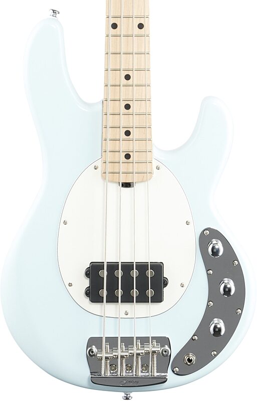 Sterling StingRay Short Scale Electric Bass, Daphne Blue with Maple Fretboard, Body Straight Front