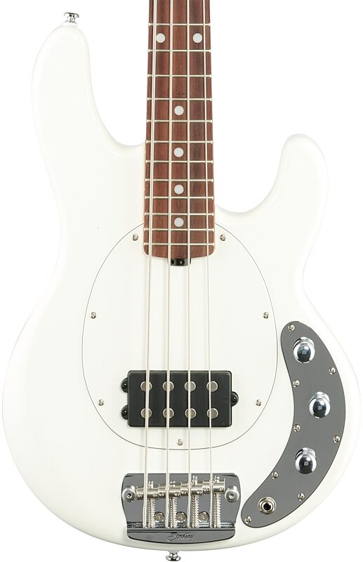 Sterling by Music Man StingRay Short Scale Electric Bass, Olympic White with Rosewood Fretboard, Body Straight Front