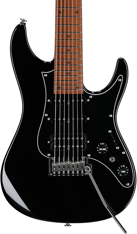 Ibanez Prestige AZ24047 7-String Electric Guitar (with Case), Black, Body Straight Front