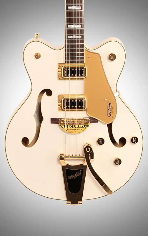 Gretsch G5422TG Electromatic Hollowbody Double Cutaway Electric Guitar with Bigsby, Snow Crest White, Body Straight Front