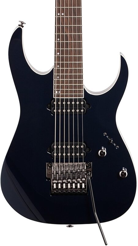 Ibanez RG2027XL Prestige Electric Guitar, 7-String (with Case), Dark Tide Blue, Body Straight Front