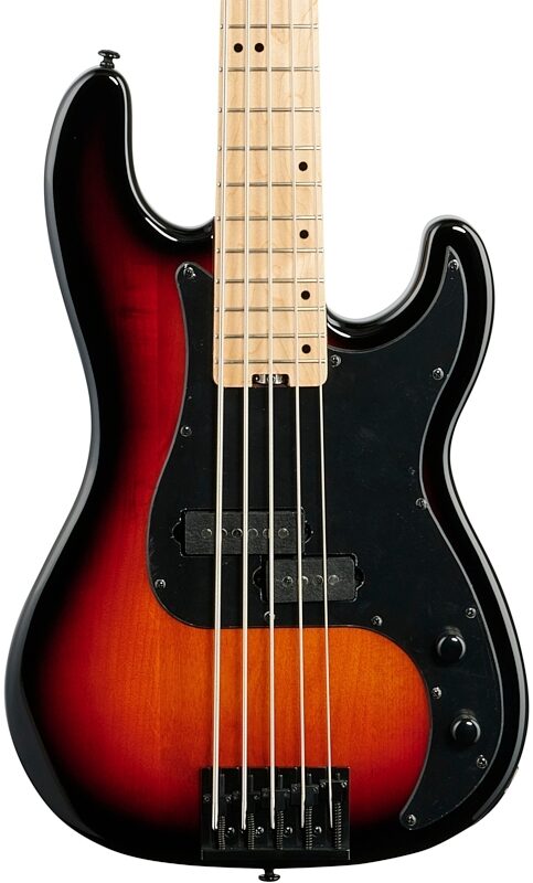 Schecter P-5 Bass Guitar, 5-String, 3 Tone Sunburst, Body Straight Front