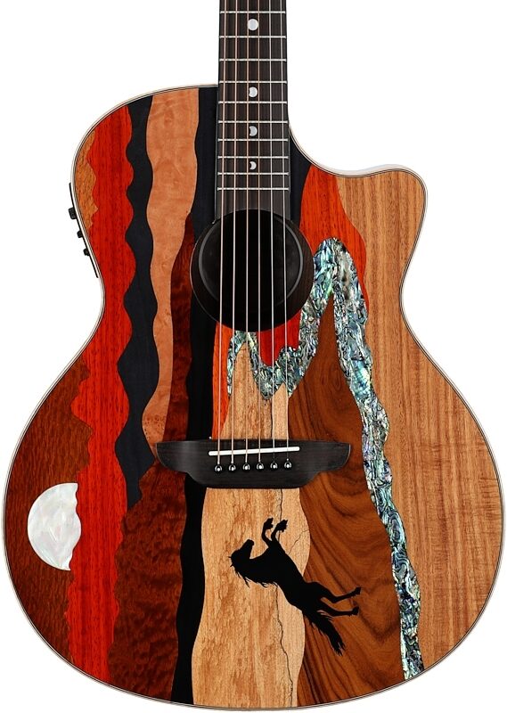 Luna Vista Stallion Tropical Wood Acoustic-Electric Guitar (with Case), New, Body Straight Front