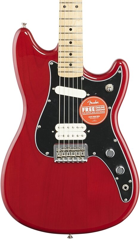 Fender Player Duo-Sonic HS Electric Guitar, Maple Fingerboard, Crimson Red Transparent, Body Straight Front