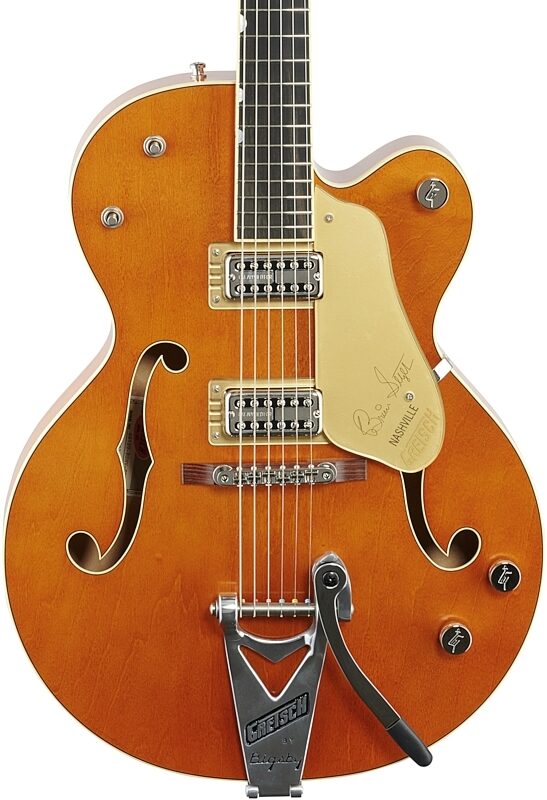 Gretsch G6120T-BSSMK Brian Setzer Signature 59 Bigsby Electric Guitar (with Case), Smoke Orange, Body Straight Front