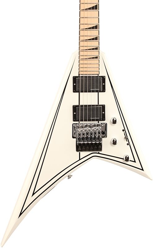 Jackson X Series Rhoads RRX24M Electric Guitar, Maple Fingerboard, Snow White with Black Pinstripes, Body Straight Front