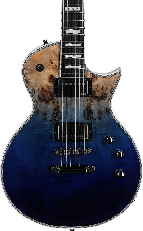 ESP E-II Eclipse BM Electric Guitar (with Case), Blue Natural Fade, Body Straight Front