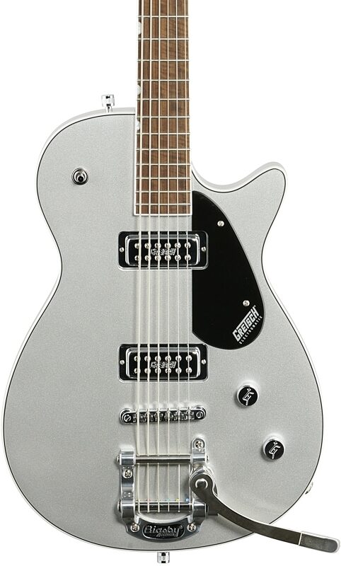 Gretsch G5260T Electromatic Jet Baritone Bigsby Electric Guitar, Silver, Body Straight Front