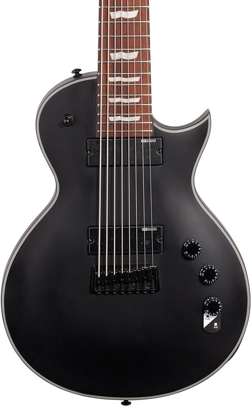 ESP LTD Eclipse EC-258 Electric Guitar, 8-String, Black Satin, Body Straight Front