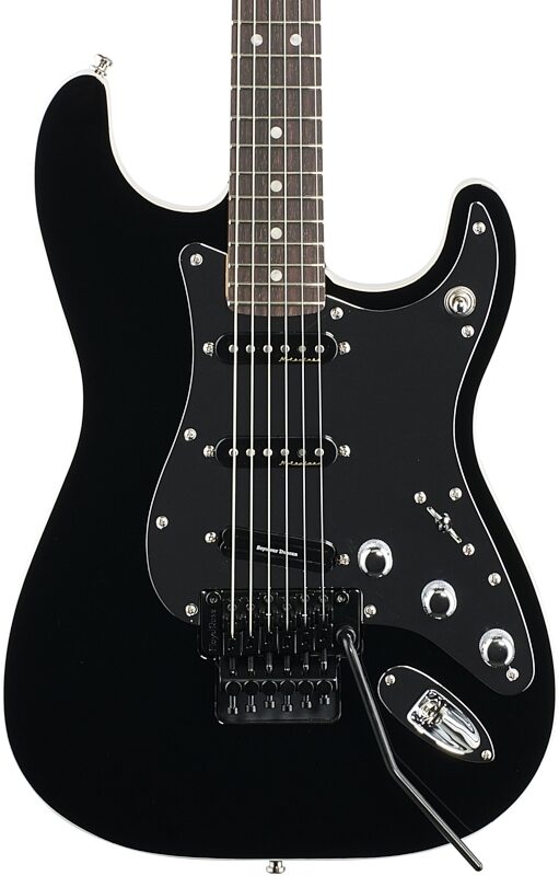 Fender Tom Morello Stratocaster Electric Guitar, Rosewood Fingerboard (with Case), Black, Body Straight Front
