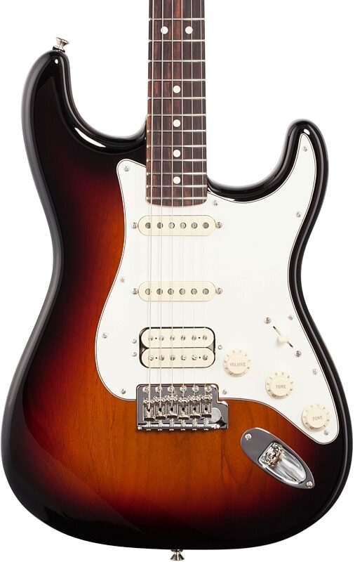 Fender American Performer Stratocaster HSS Electric Guitar, Rosewood Fingerboard (with Gig Bag), 3-Tone Sunburst, Body Straight Front