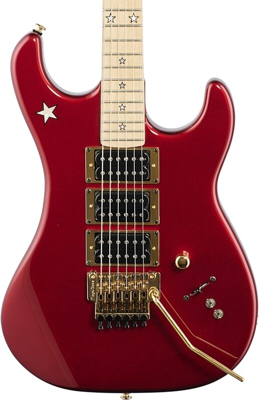 Kramer Jersey Star Electric Guitar, with Gold Floyd Rose, Candy Apple Red, Blemished, Body Straight Front