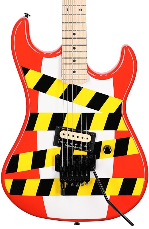 Kramer Baretta Graphics Electric Guitar (with EVH D-Tuna and Gig Bag), Danger Zone, Custom Graphics, Body Straight Front