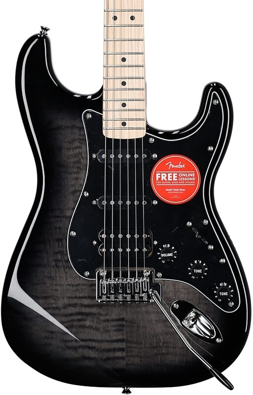 Squier Affinity Stratocaster FMT HSS Electric Guitar, Maple Fingerboard, Blackburst, Body Straight Front