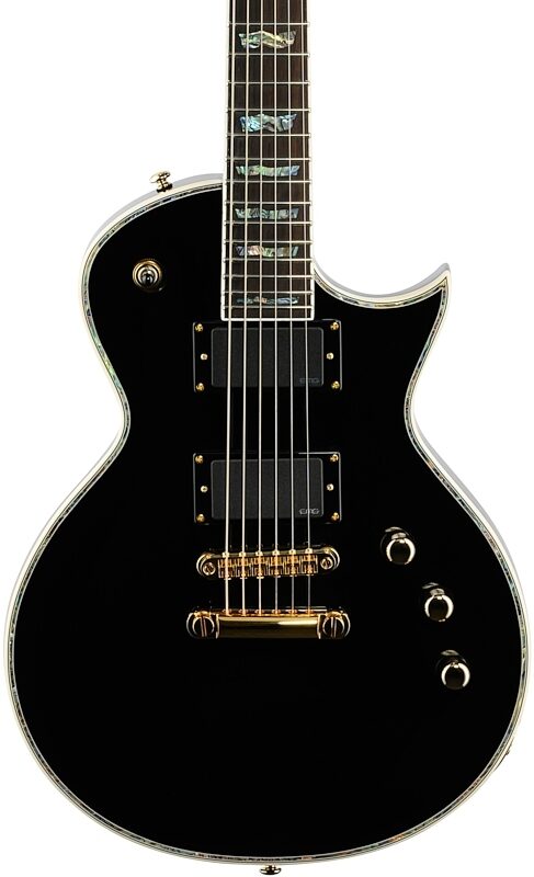 ESP LTD EC-1000 Deluxe Series Electric Guitar, Black, Body Straight Front