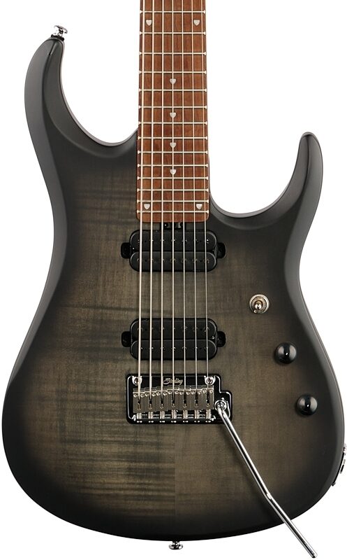 Sterling by Music Man JP157FM John Petrucci Electric Guitar (with Gig Bag), Transparent Black Satin, Body Straight Front
